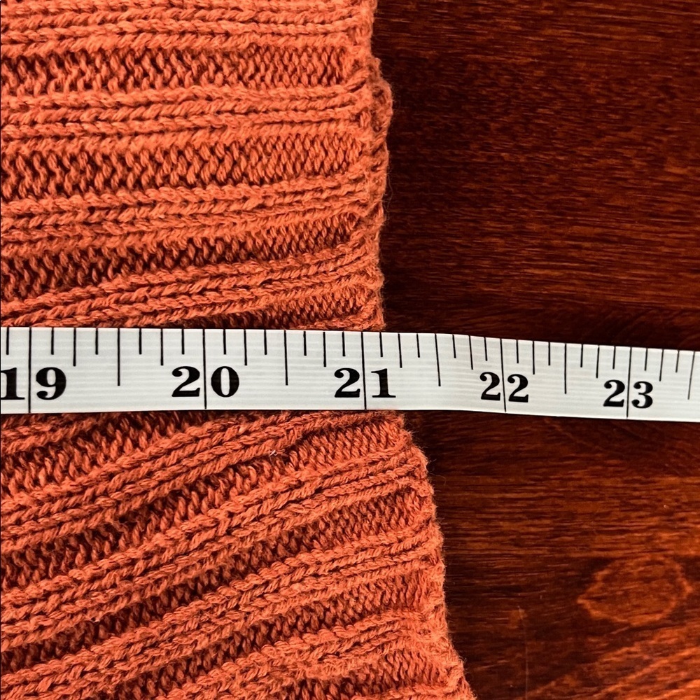 J. Flower Boutique Womens Sweater M Rust Crew Neck Cable Knit 100% Cotton Trendy - Picture 12 of 13